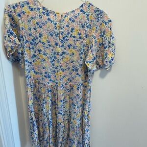 Floral Mini Dress in Blue and Yellow